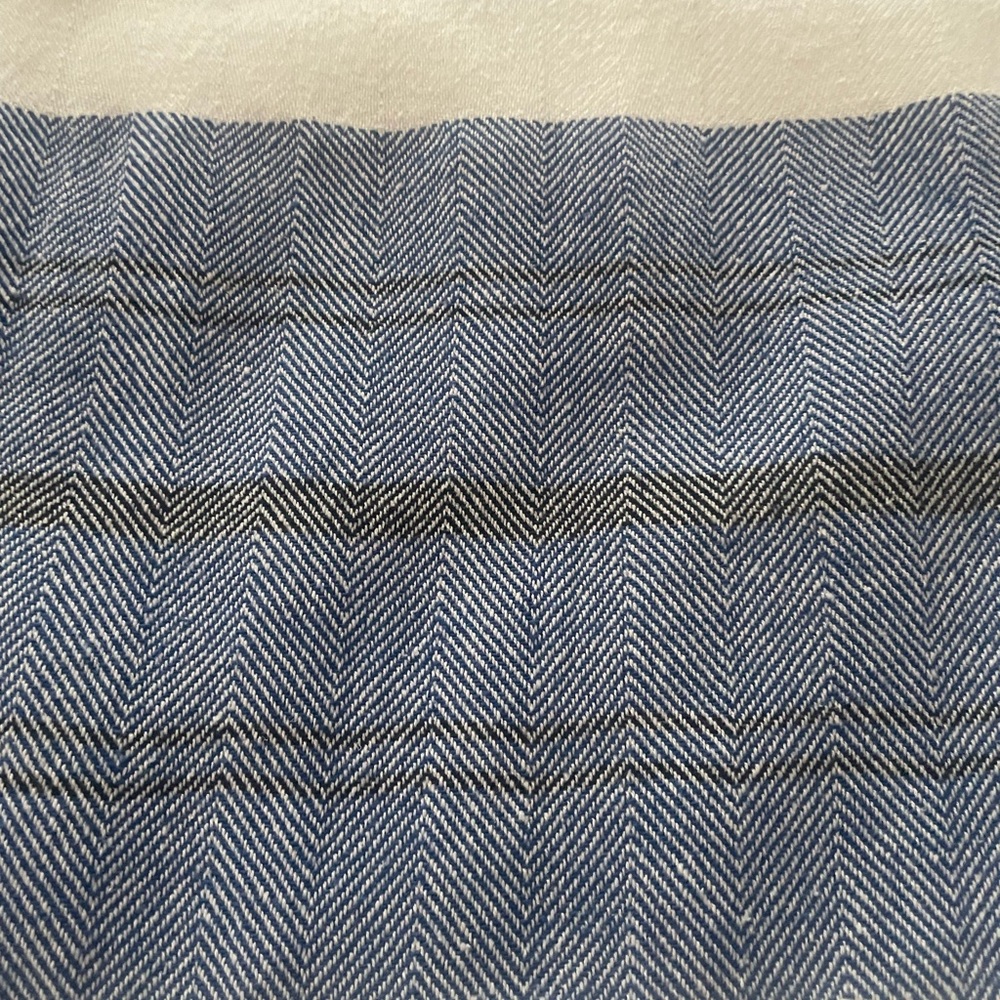Striped Blue and White Cotton Throw Blanket - Home Bedding - Picture 6 of 6